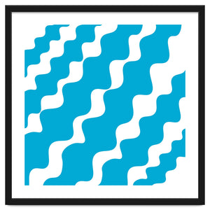 Slanting Blue Wavy Pattern by Baobab print store