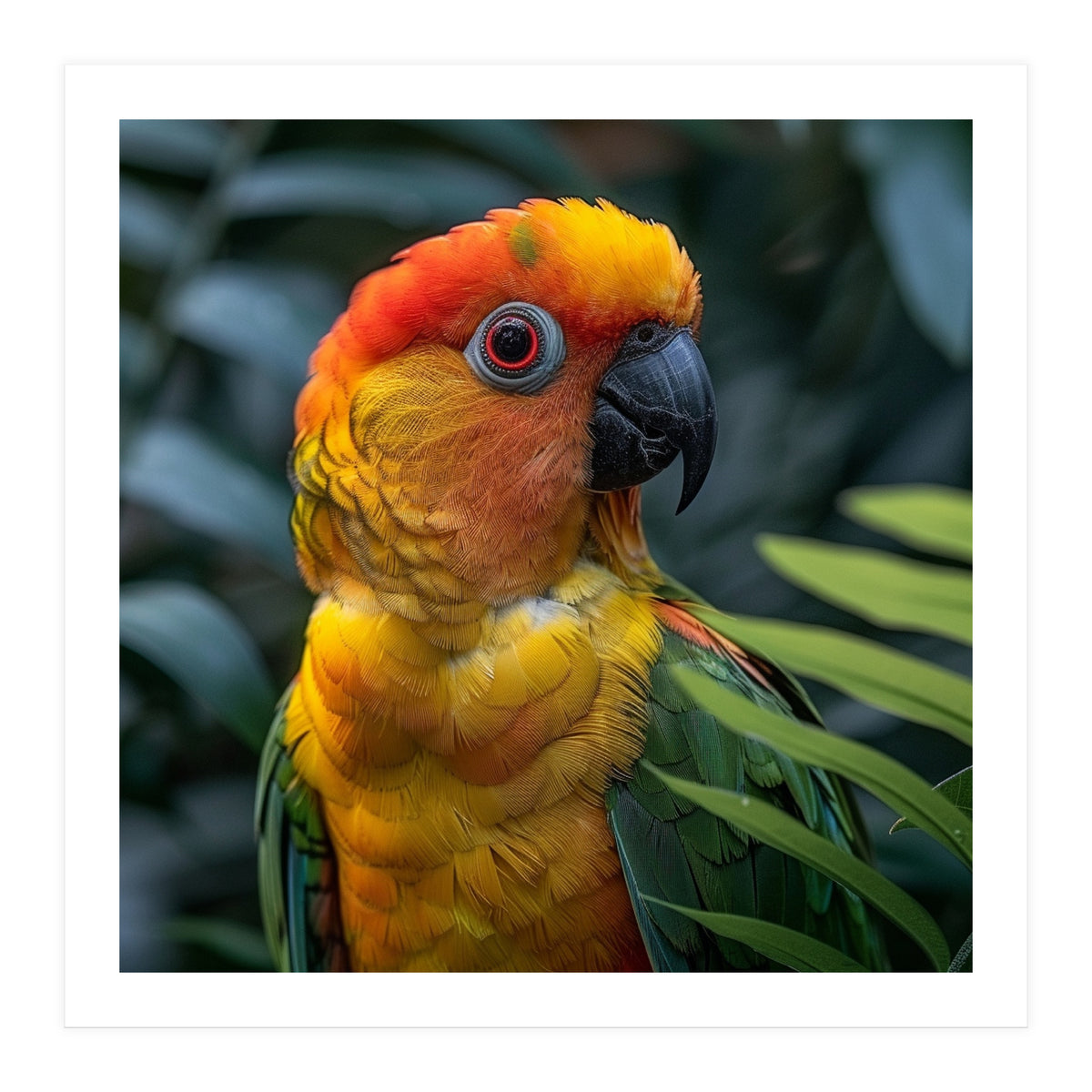 Close Up Of A Colorful Sun Conure Parrot (Print Only)
