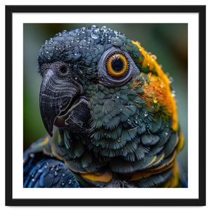 Close Up Of A Wet Macaw Parrot Head by Rizwana Khan