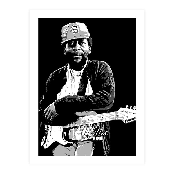 Willie King American Blues Musician in Grayscale (Print Only)
