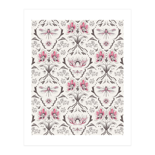 Bohemian Garden Pink Pattern (Print Only)