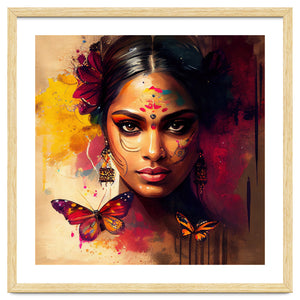 Golden Butterfly Hindu Portrait by Chromatic Fusion Studio