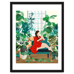Introspection, Urban Jungle Bohemian Decor Plants, Self Care Plant Lady, Self Love Retrospection Analyse Positivity Mindset Fashion by 83 Oranges