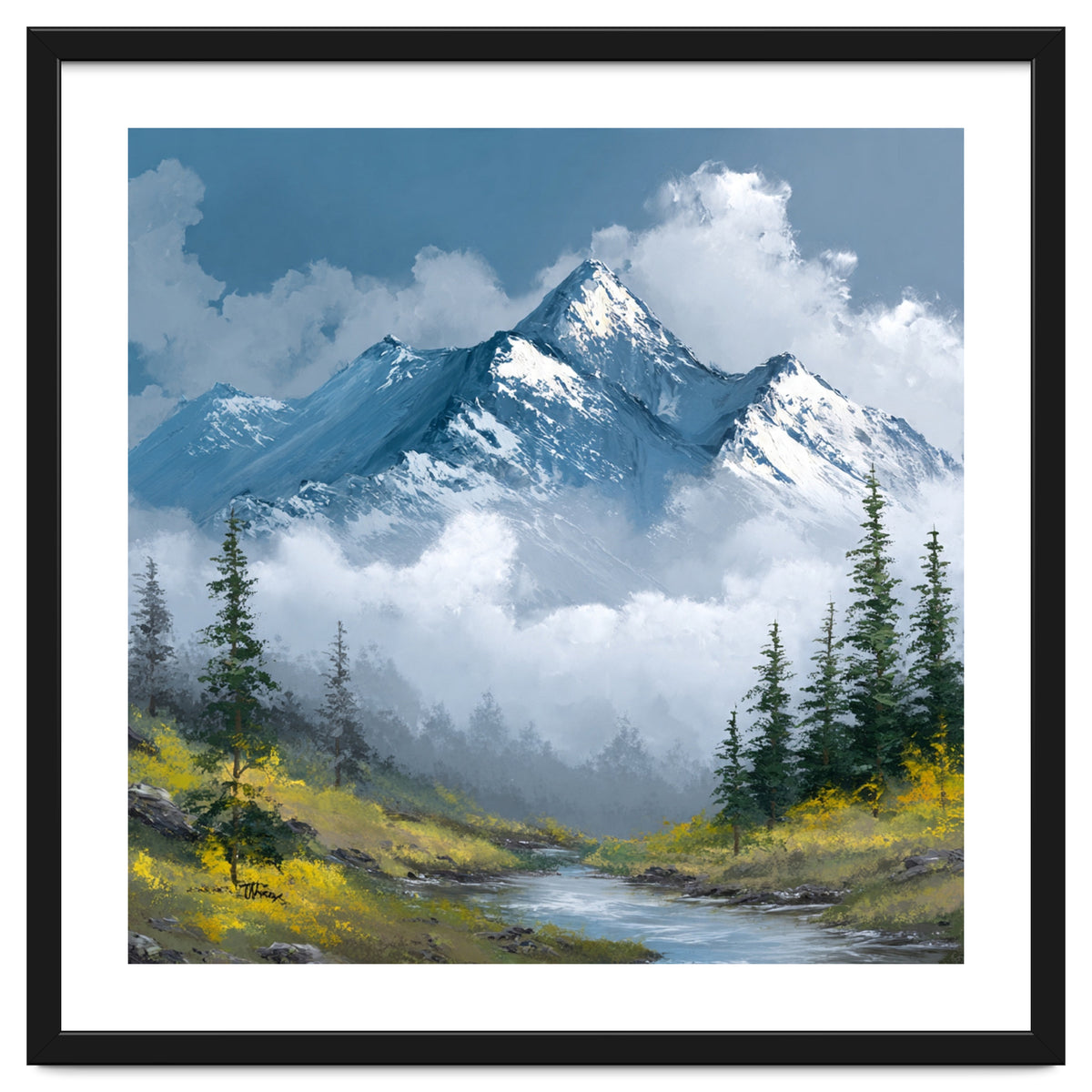 Majestic Peaks in Morning Mist