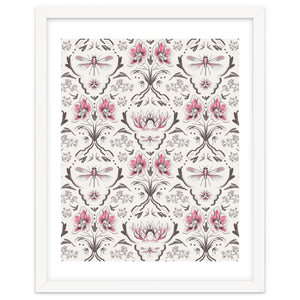 Bohemian Garden Pink Pattern by Anis illustration
