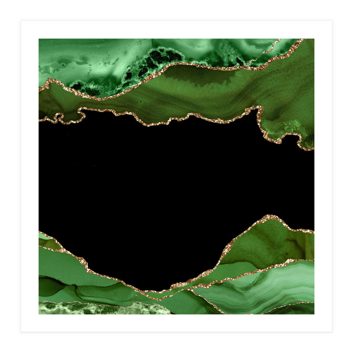 Green & Gold Agate Texture 18 (Print Only)