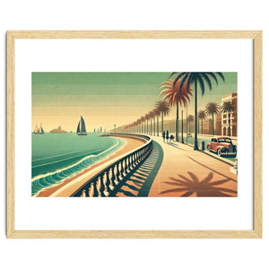 Vintage Coastal Promenade Poster by Chromatic Fusion Studio