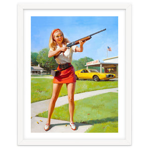 Pinup Shooting Girl by Hermes