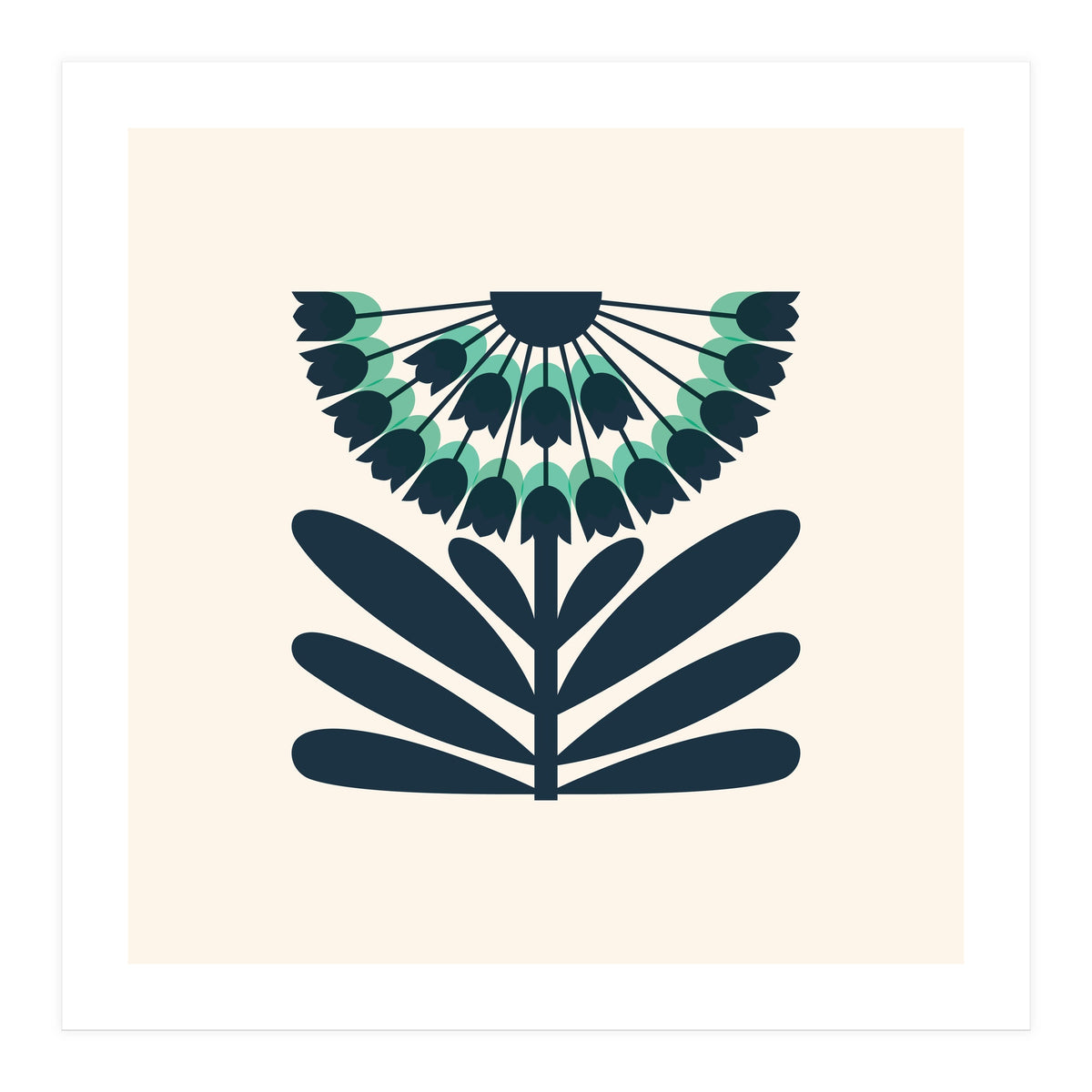 Blue Retro Allium (Print Only)