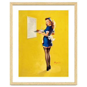 Pinup Sexy Waitress Looking Back by Hermes