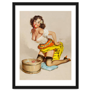 Pinup Girl Bobbing For Apples by Hermes