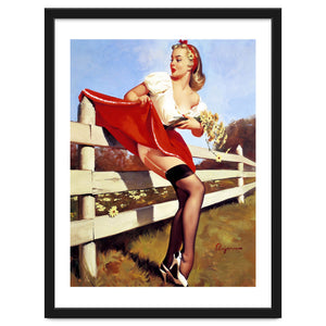 Pinup Girl Stacked On The Farm Fance by Hermes