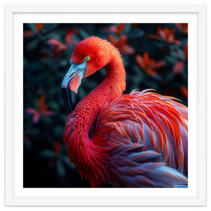 Vibrant Flamingo Bird Profile Majestic Pose by Rizwana Khan