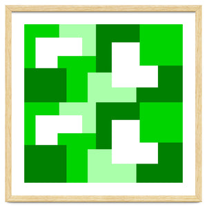 Green Abstract Square Tiles by Baobab print store