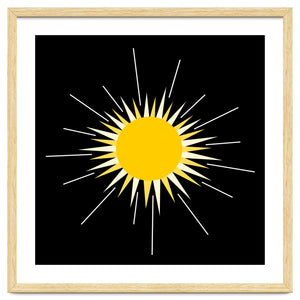 Yellow Bright Radiant Shinning Sun by Baobab print store
