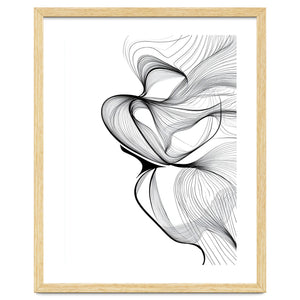 Abstract Black And White Swirls And Lines Flowing Art by Rizwana Khan