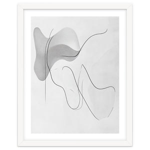 Abstract Black And White Flowing Lines And Shapes by Rizwana Khan