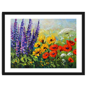 Radiant Summer Wildflower Meadow Oil Painting by artistic