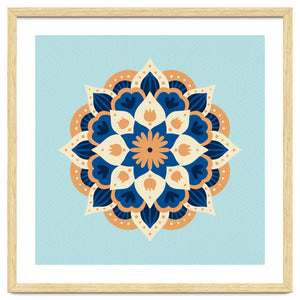 Mandala flower - orange and blue by Wackapacka