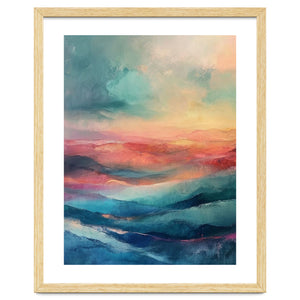 Ethereal Abstract Mountain Mist Painting by artistic