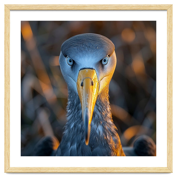Great Blue Heron Closeup Dramatic Portrait