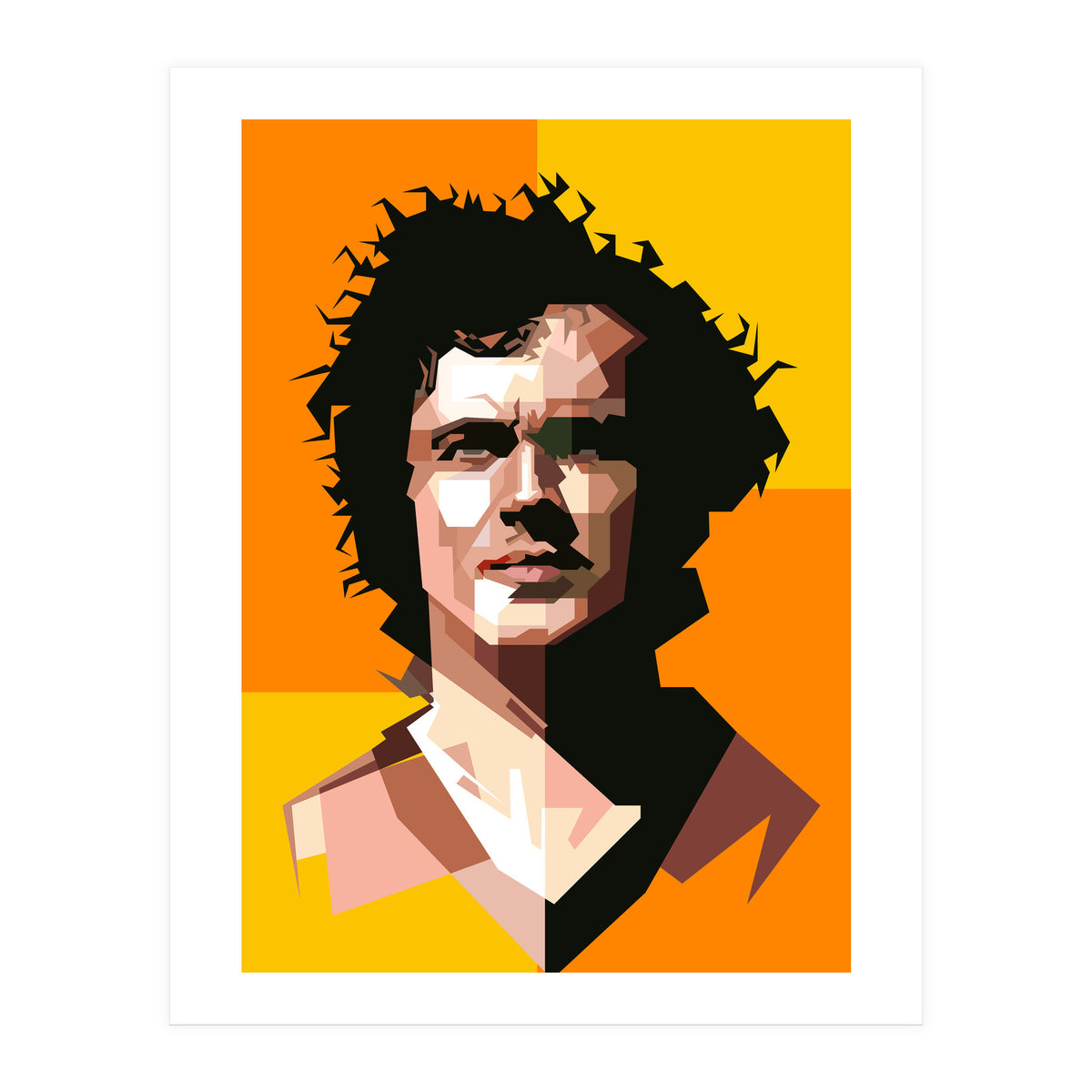 Retro Franz Beckenbauer Football (Print Only)