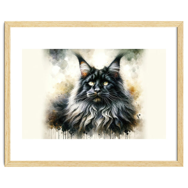 Majestic Long Haired Cat Portrait