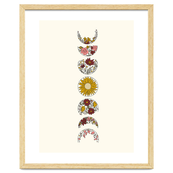 Floral Phases Of The Moon