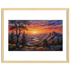 Sunset Over the Valley Peaks by artistic