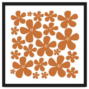 Brown Flowers Pattern by Baobab print store