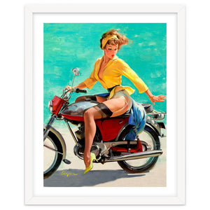 Pinup Sexy Motorcycle Girl by Hermes