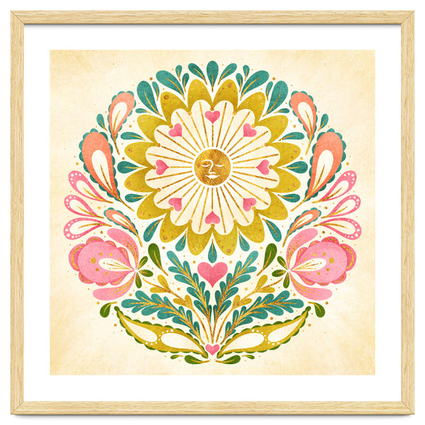 Solar Folk Art Mandala