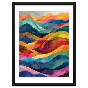 Vibrant Abstract Ribbon Landscape Art by artistic