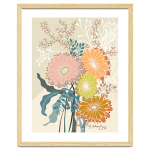 Springtime Daisies Earthy Tones by Annick