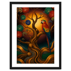 Parrot in Retro Contemporary Aesthetics by Agus Creative