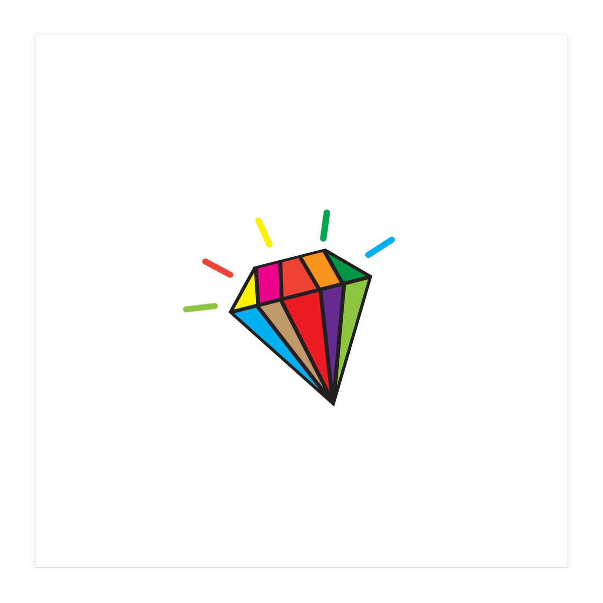 Rainbow colorful diamond (Print Only)