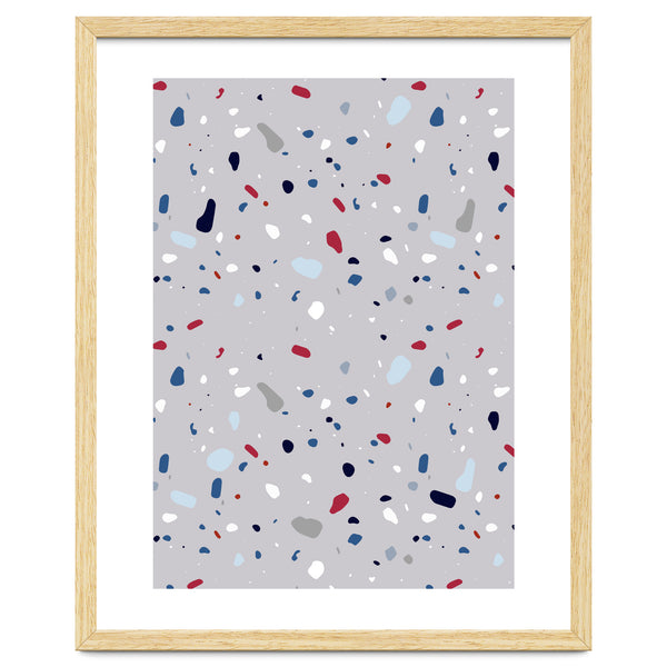 Modern Gray Blue Rounded Terrazzo