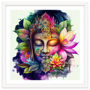Floral Awakening Buddha by Chromatic Fusion Studio