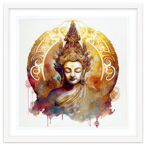 Golden Halo Buddha Portrait by Chromatic Fusion Studio
