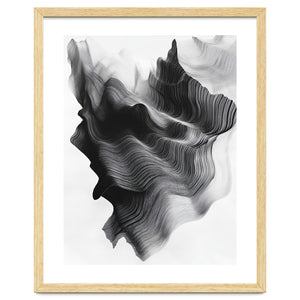 Abstract Black And White Wavy Lines Forming Organic Shapes by Rizwana Khan