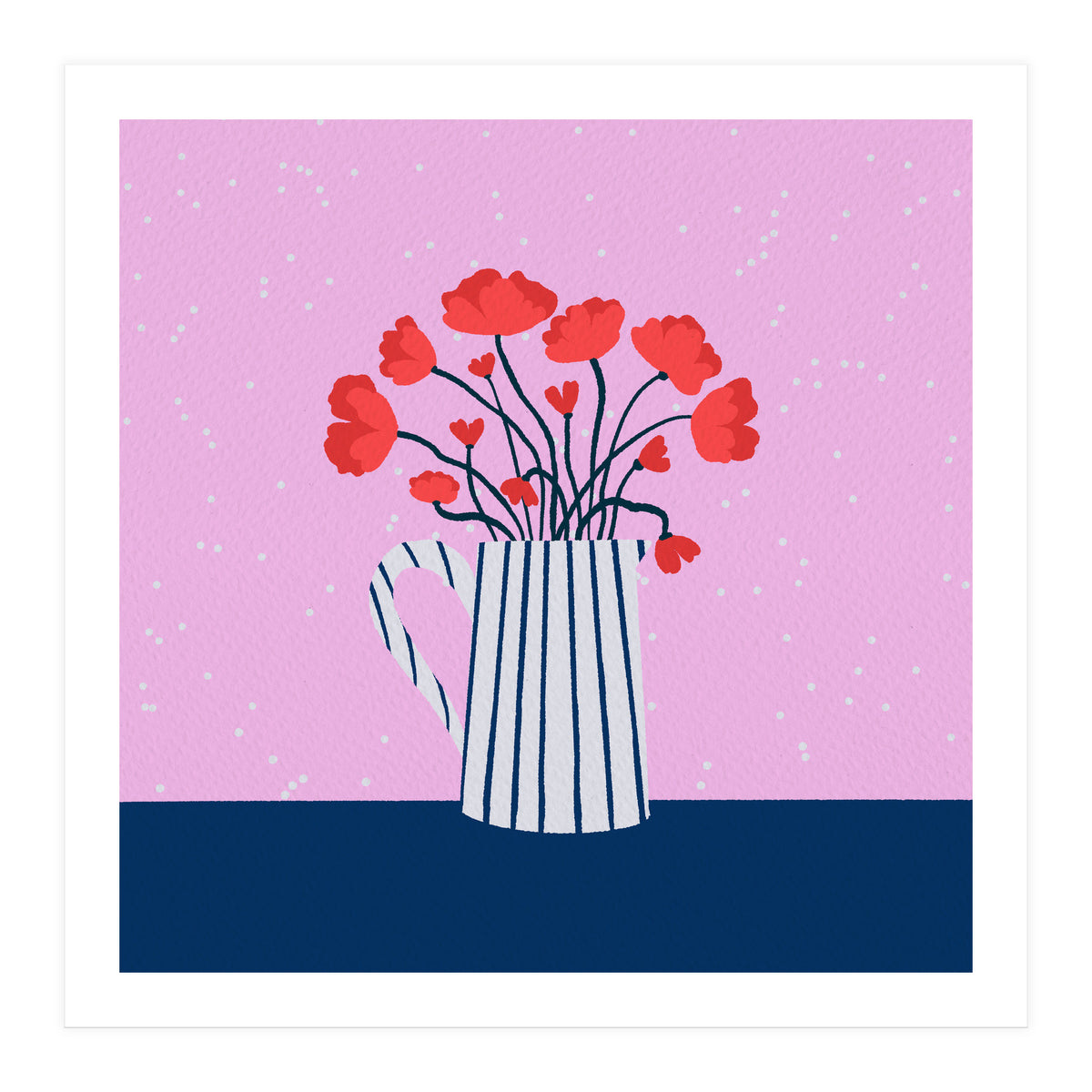 Poppies – pink and blue (Print Only)
