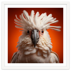 Close Up Portrait Of A White Cockatoo Parrot by Rizwana Khan