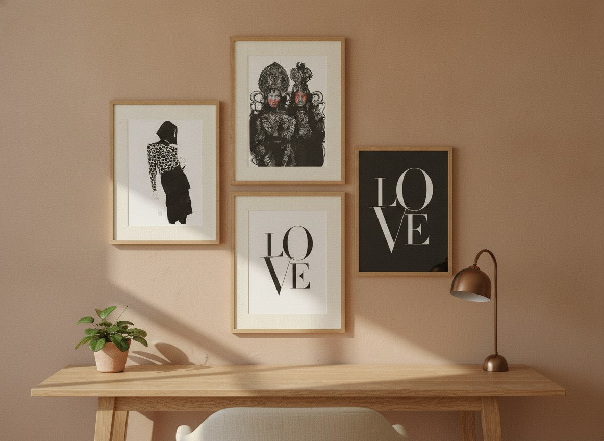 Graphic Figures Gallery Wall Set arrangement