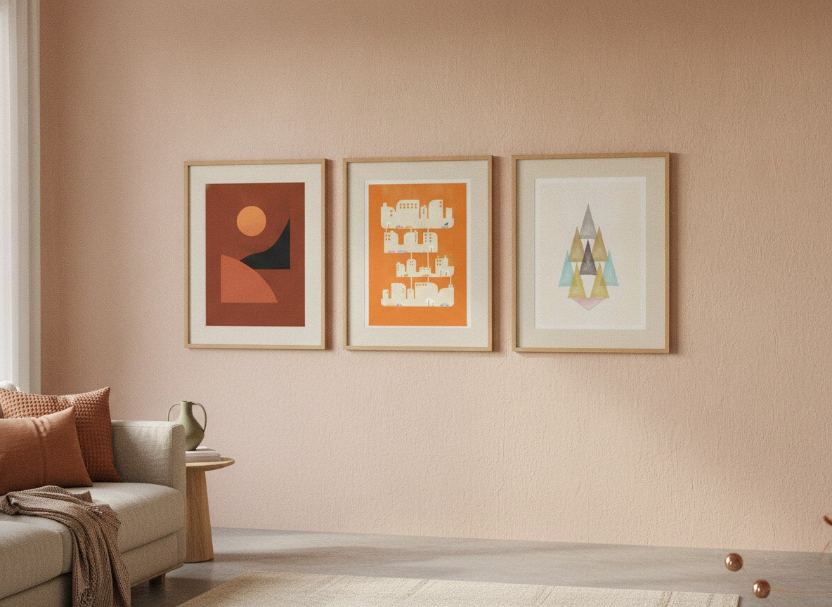 Earthen Geometry Gallery Wall Set arrangement