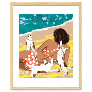 Cat Mom On The Beach by 83 Oranges