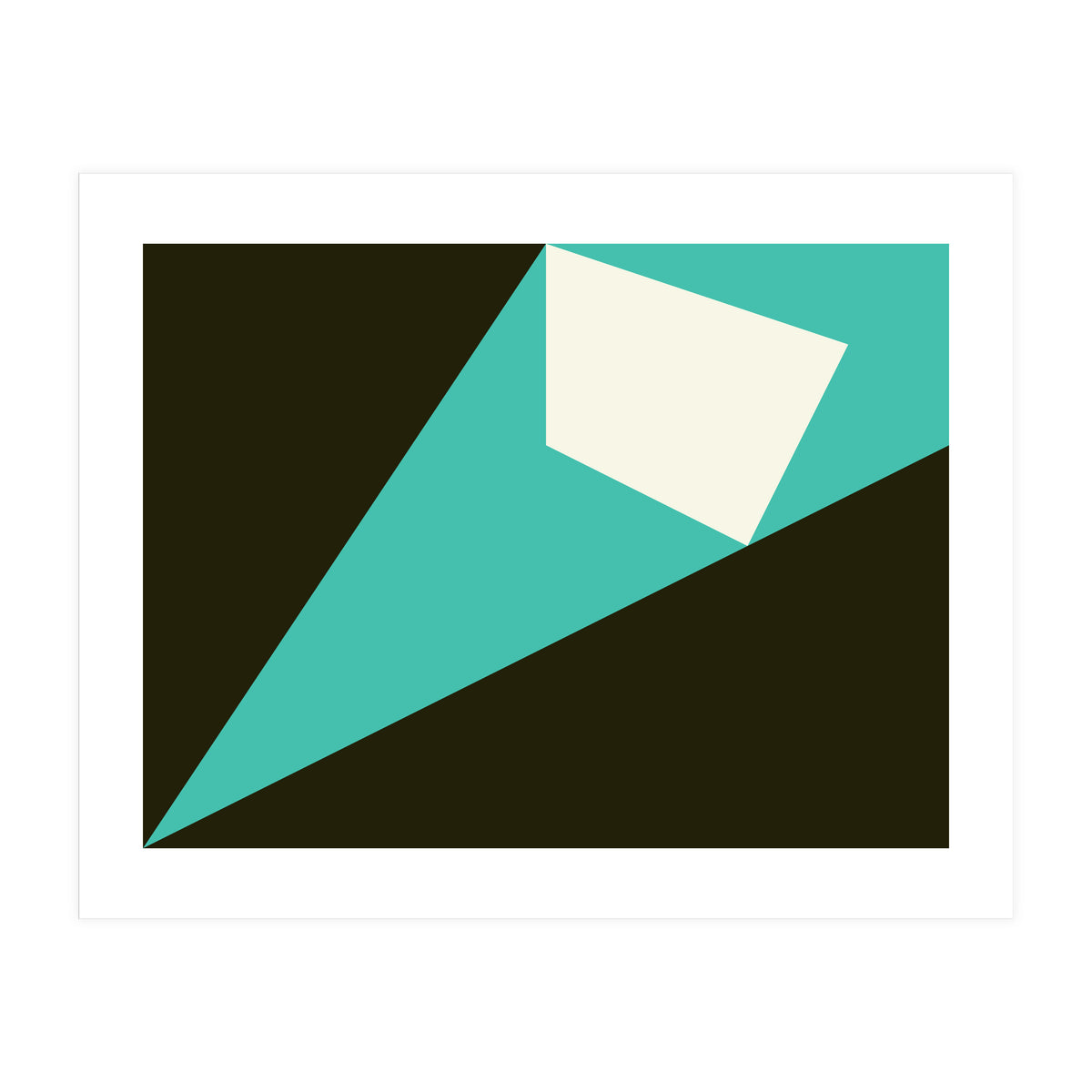Geometric Shapes No. 72 - turquoise, white & black (Print Only)
