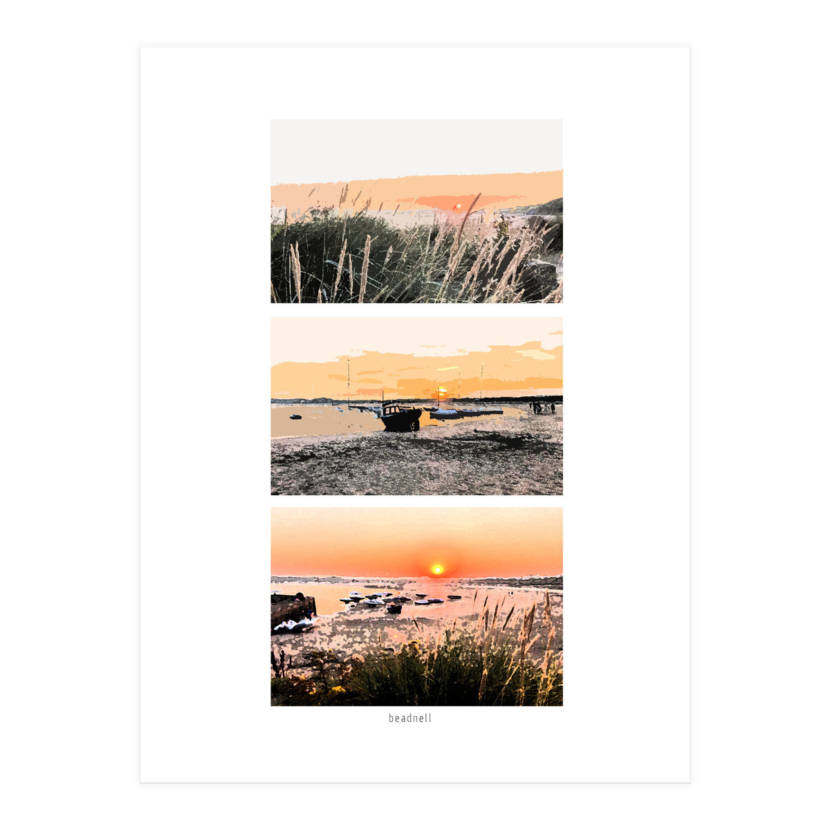 Beadnell, North East Coast in Paints (Print Only)