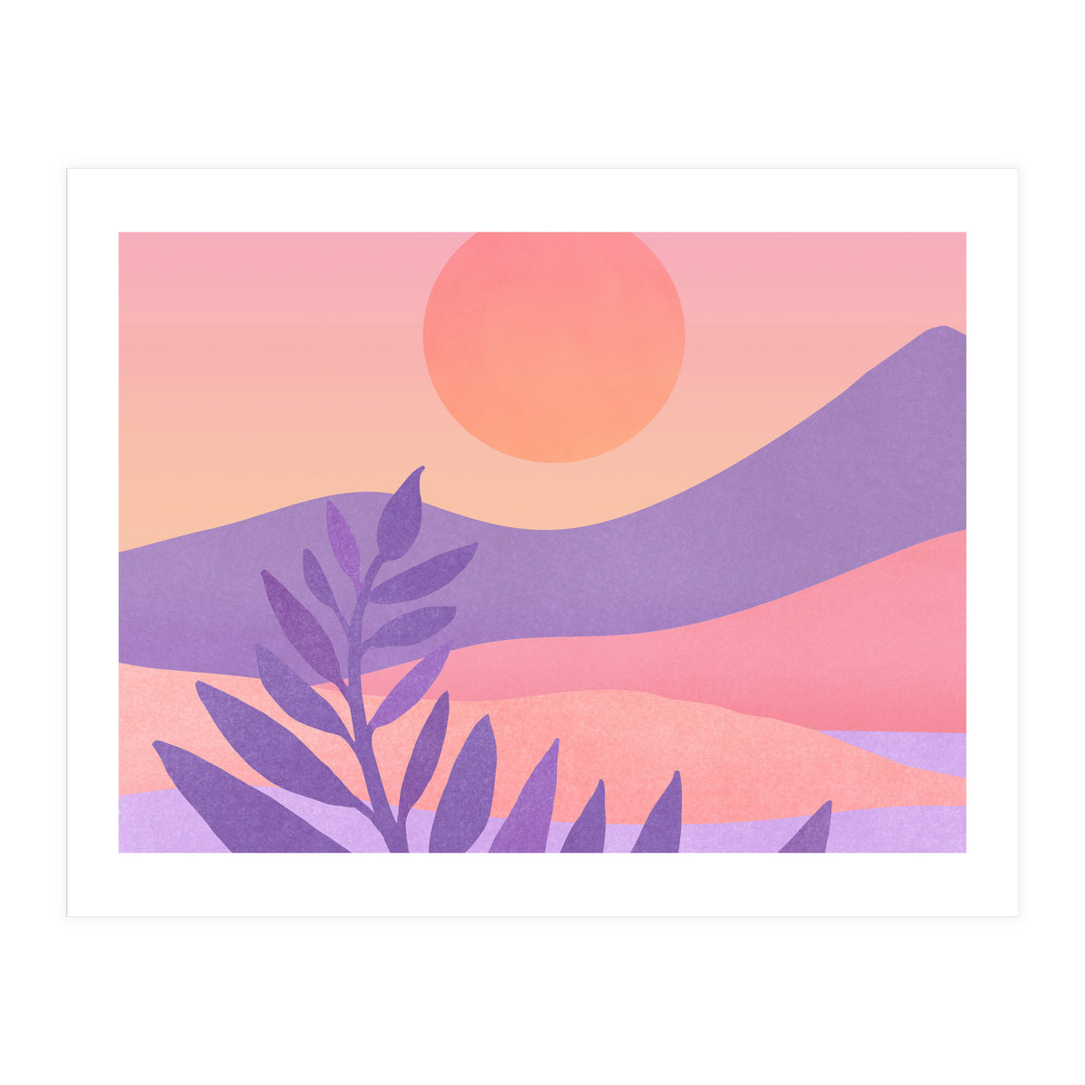 Oasis Sunset Landscape (Print Only)