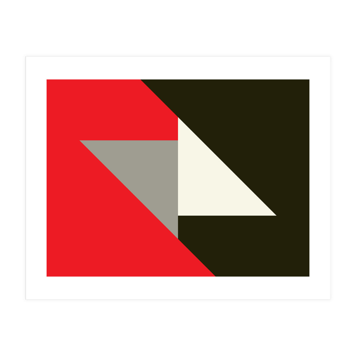 Geometric Shapes No. 63 - triangles, red, black, grey (Print Only)