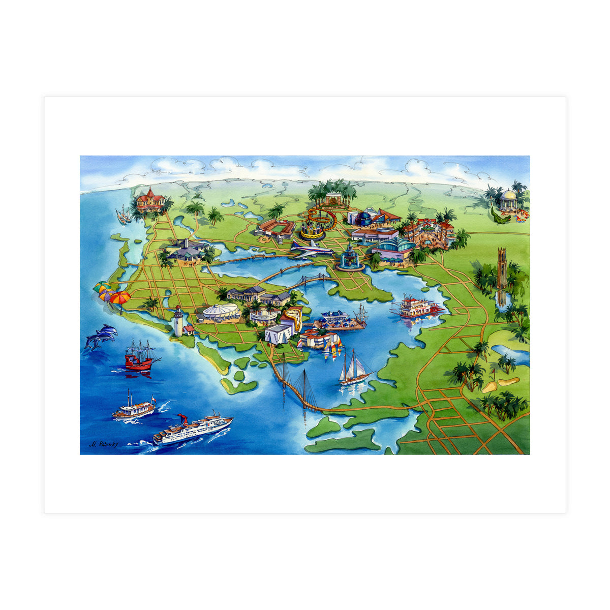 Tampa Bay Illustrated Map (Print Only)